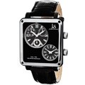 Joshua & Sons Men's Dual-time Black Square Watch