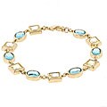 Kate Bisset 14k Gold Bonded Yellow and Aqua Crystal Link Bracelet