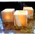 Set of 3 Geometric Cube Votive Candles (Egypt)