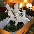 Set of Five Wooden 'Unicorns' Ornaments (Indonesia)