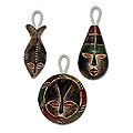 Set of Three Wooden 'Three Kings' Ornaments (Ghana)