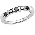Malaika Silver Black Diamond 0.50 TDW 5-stone Ring