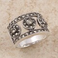 Sterling Silver Marcasite Circles Ring (Thailand)