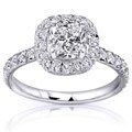 14k Gold 1 3/8ct TDW Cushion Diamond Engagement Ring (H-I, SI-I)