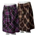 Adi Designs Junior's Belted Plaid Skirt