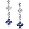 10k White Gold Sapphire and Blue Topaz Earrings