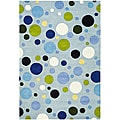 Handmade Bubblegum Light Blue/ Multi N. Z. Wool Rug (5' x 8')