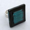 Fused Glass Black Border Ring (Chile)
