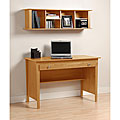 Montego Maple Computer Desk and Wall Hanging Hutch