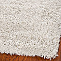 Hand-woven Off White Shag Rug (5' x 8')