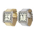 Geneva Platinum Women's Rhinestone-accented Square Face Watch