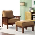 Hills Mission-style Oak/ Rust Chair and Ottoman