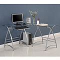L-Shape Glass Corner Computer Desk