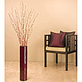 Ivory Florets with 25-inch Red Bamboo Floor Vase