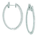 Sterling Silver 1/2ct TDW Diamond Oval Hoop Earrings (H-I, I1)