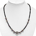Handmade Silver Jade and Glass Bead Necklace (Thailand)
