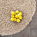 Hand-woven Bliss Taupe Shag Rug (4' Round)