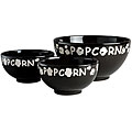 Waechtersbach 3-piece Black Popcorn Bowl Set