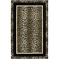 Accommodating roadmap on Wool Pile rugs Hand-carved Leopard Print Wool Rug (5' x 7'6)