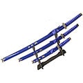 Ninja Symbol 3-piece Blue Samurai Sword Set