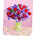 (Valentine's Day Pre-order) Hugs and Kisses Tulip and Iris Bouquet