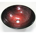 DeNovo Firebrick Waves Glass Vessel Sink