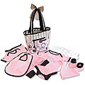 Trend Lab Cocoa Dots Mini-Tulip Tote Gift Set