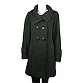 Daniel Laurent Women's Black Double-breasted Wool Blend Coat