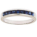 14K White Gold Channel-set Blue Sapphire Ring