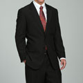 Carlo Lusso Men's Solid Black Two-button Suit