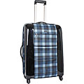 J World Blue Plaid 'Laurel' 20-inch Expandable Carry-on Spinner Upright