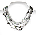 Freshwater Pearl with White Crystal Necklace (3-7 mm)