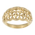 Caribe Gold  14k over Sterling  Silver Diamond-cut Dome Ring