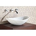 Oval White Marble Stone Vessel Sink