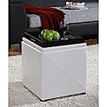 Milano White Leatherette Storage Cube
