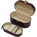 Burgundy Oval Jewelry Box Valet Organizer