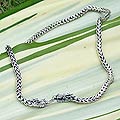 Sterling Silver Chain 'Dragon Protection' Men's Necklace (Thailand)