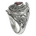 Garnet Solitaire Locket 'Secret Love' Ring (Indonesia)