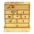 Wood and Iron 'Tulips' Jewelry Chest (Peru)