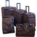 American Flyer Budapest Metallic Blue 5-piece Spinner Luggage Set