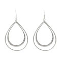 Sterling Silver Double Drop Hoop Earrings
