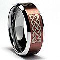 Brown-plated Tungsten Carbide Laser-etched Celtic Band (8 mm)
