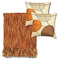 Rust/ Brown Throw Blanket and Decorative Pillows
