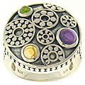 Meredith Leigh Sterling Silver Multi-gemstone Cabochon Ring