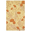 Hand-tufted Tropical Orange Floral Rug (9' x 12')