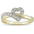 10k Two-tone Gold 1/6ct TDW Diamond Heart Ring (I-J, I2)