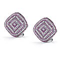 18k Gold 7/8ct TDW Diamond/ Pink Sapphire Earrings (H, SI)