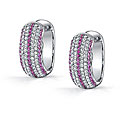 18k Gold 7/8ct TDW Diamond/ Pink Sapphire Earrings (H, SI1)