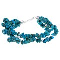 Stonique Creations Sterling Silver 3-strand Turquoise Chip Bracelet