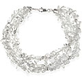 Stonique Creations Sterling Silver Three-strand Crystal Chip Bracelet